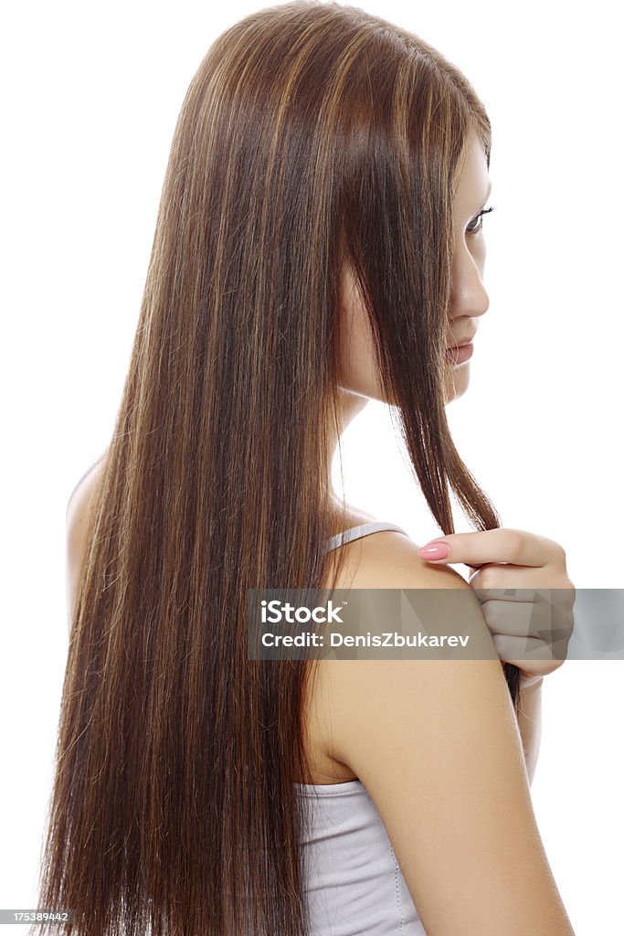 portrait of young woman with long hair 20-29 Years Stock Photo