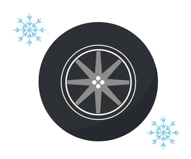 Vector illustration of Winter tire changeover. Vector illustration