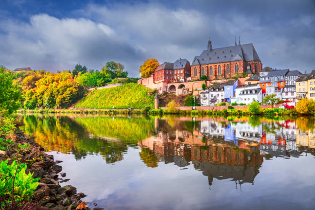 istock Saarburg, Germany - Amazing water reflection on Saar River. 1753897374