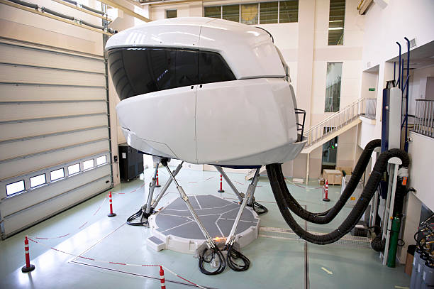 Hi-Tech Flight Simulator stock photo