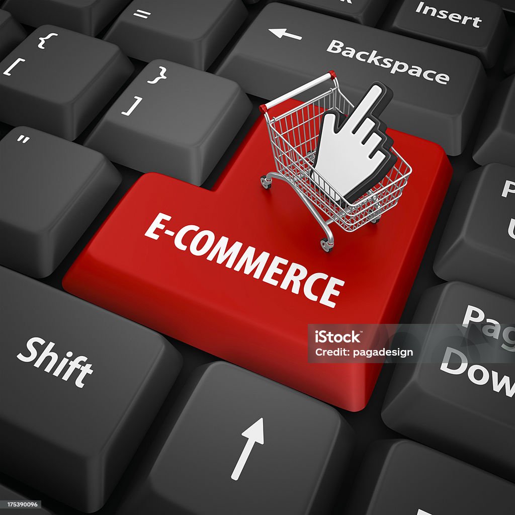 e-commerce klawisz enter - Zbiór zdjęć royalty-free (Czarny kolor)