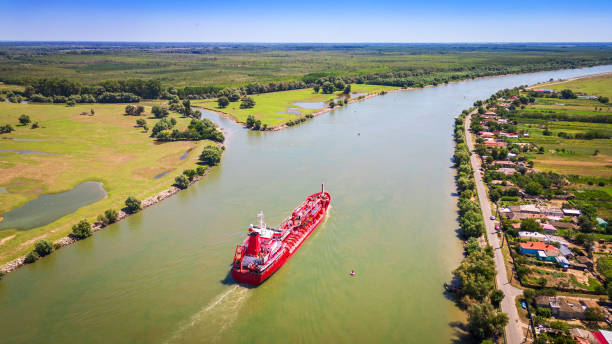 istock Tulcea, Romania. Sulina Branch, marine navigation on Danube River 1753903580