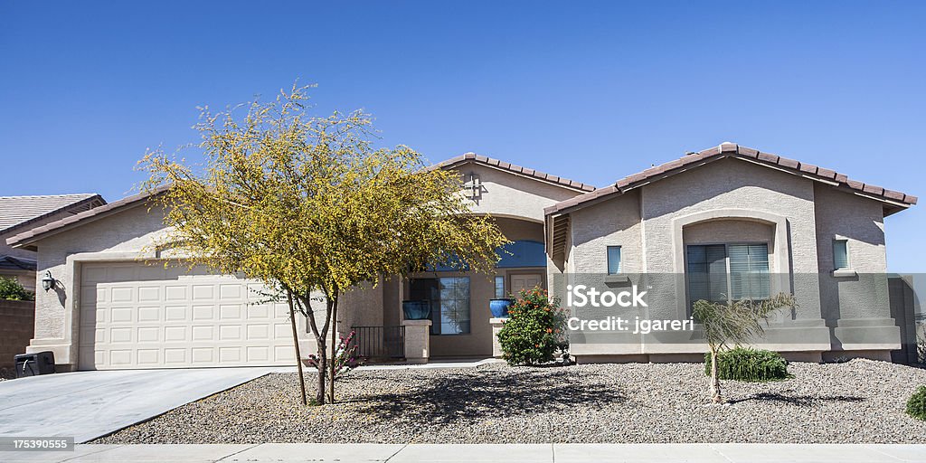 Arizona-style house design common to the region  Arizona Stock Photo