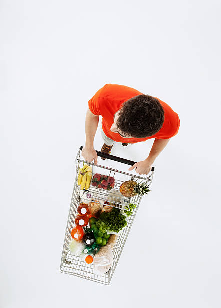 Man shopping in a supermarket