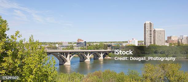 Broadway Bridge Across The South Saskatchewan River In Downtown Saskatoon Stock Photo - Download Image Now
