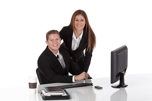 istock Happy business couple at desk 175391978