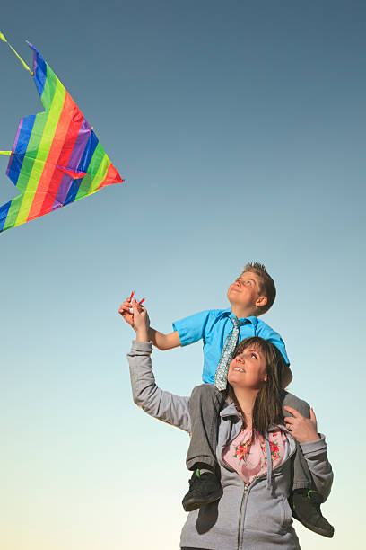 istock Mother and Son - Vertical Kite Play 175392267