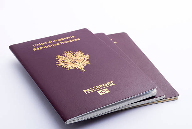 French Passport stock photo