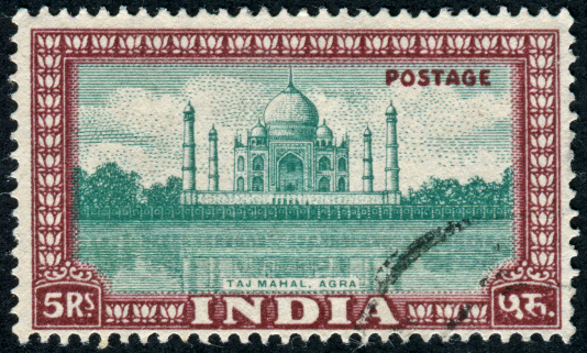 Cancelled Stamp From India Featuring The Taj Mahal In Agra