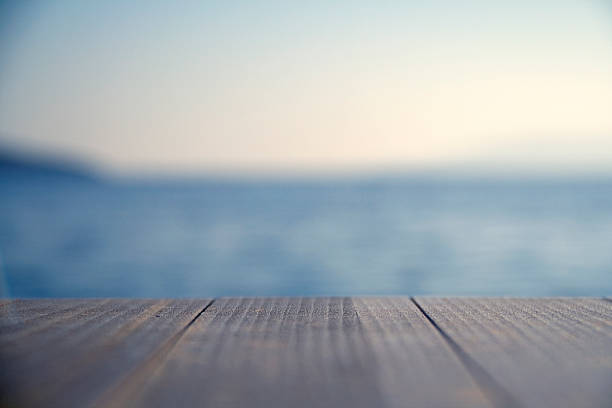 Close up of wooden pier