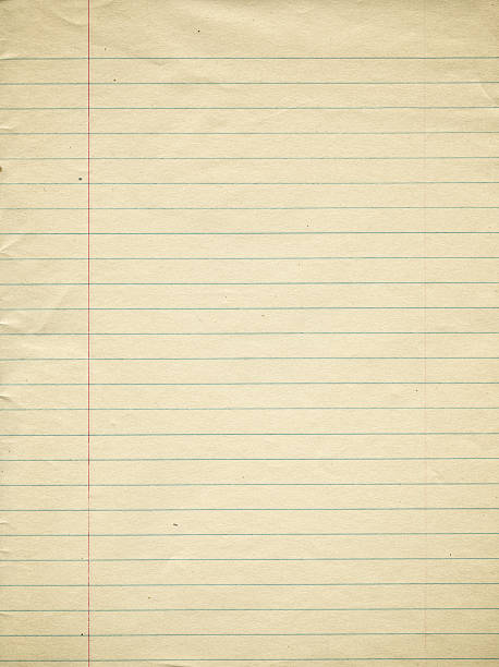 istock An old page of lined paper with red margin 175392959