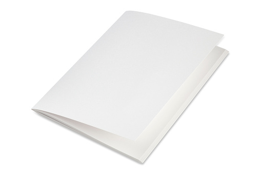 Blank brochure on white