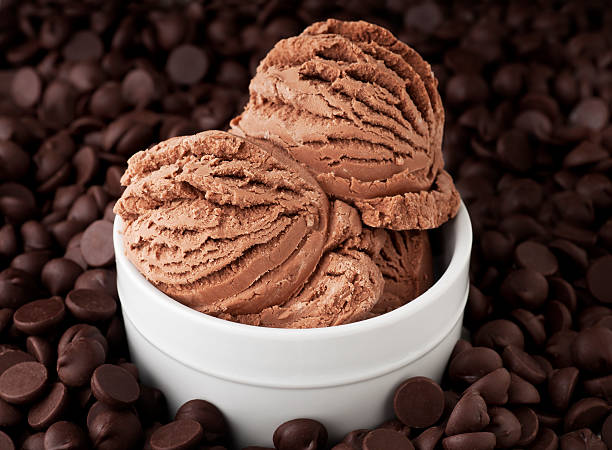 chocolate ice cream - yoghurt chocolate bowl bildbanksfoton och bilder