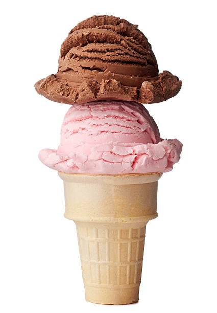 Ice Cream Cone Double scoop ice cream cone.  Please see my portfolio for other food related images. scoop shape photos stock pictures, royalty-free photos & images