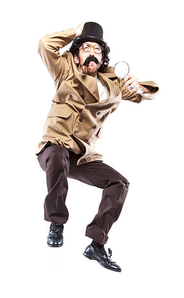 istock Detective Inspector With Pipe & Magnifying Glass 175394836