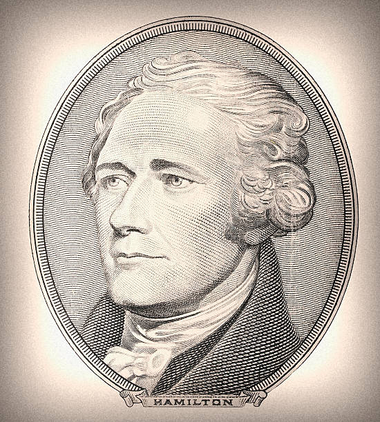 istock Money. Alexander Hamilton retro portrait 175395053