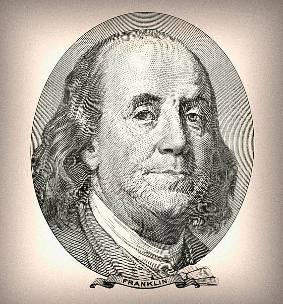 istock Money.  Benjamin Franklin retro portrait 175395065