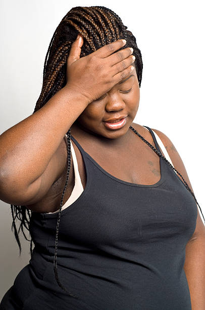 Distressed Depressed Full Figure Black Female Poverty
