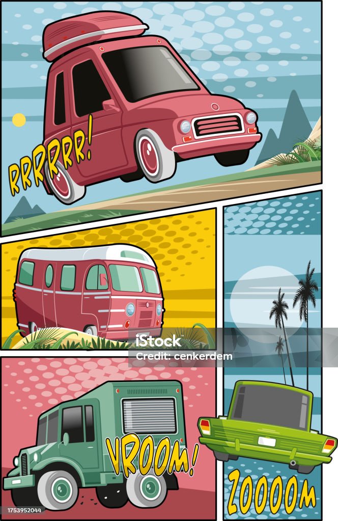 Car Comic Cell Car Comic Book Stock Illustration - Download Image Now - Motor Home ...