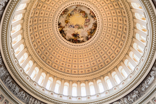 The interior of the US Capitol dome.