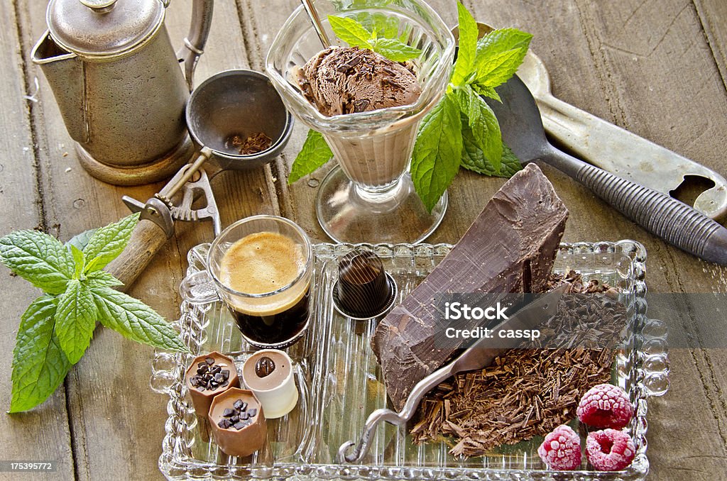 Gelato de Chocolate amargo - Foto de stock de Café - Bebida royalty-free