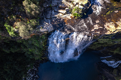 Aerial view of Lisbon Falls in Graskop, Mpumalanga, South Africa, Africa