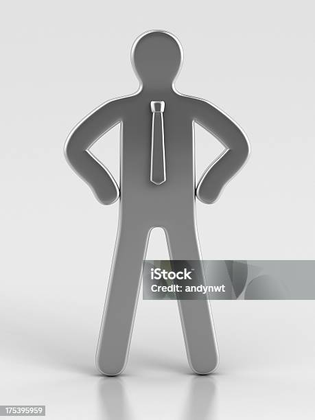 Metallic Figurine Hands On Hip Stock Photo - Download Image Now - Arms Akimbo, Business, Business Person