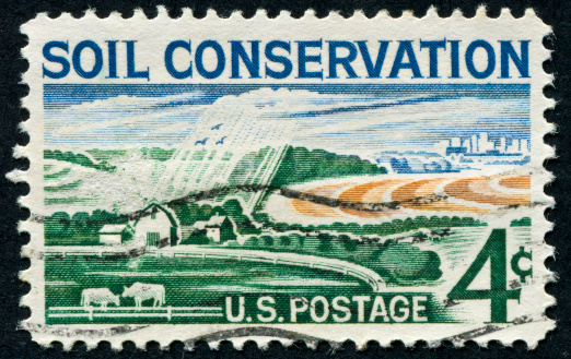 Cancelled Stamp From The United States Commemorating Soil Conservation