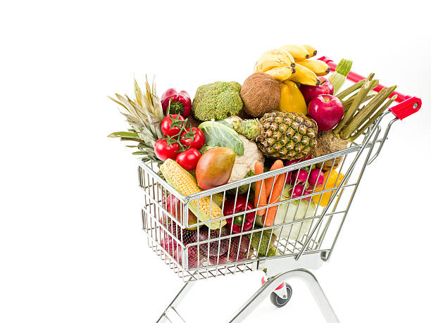 istock Shopping cart filled with fruit and vegetables 175396414