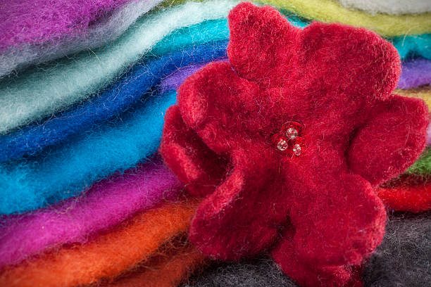 colored felt cloth stock photo