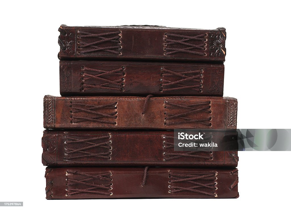 accumulation of brown leatherbooks diary and notebooks from indiary brown leatherbooks diary and notebooks from the german brand Indiary Arts Culture and Entertainment Stock Photo