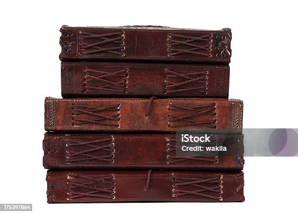Accumulation Of Brown Leatherbooks Diary And Notebooks From Indiary Stock Photo - Download Image Now