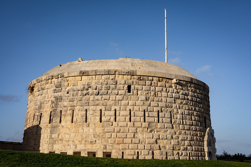 Sliema, Malta - April 18, 2023:  Fort Tigne, a historical polygonal fort in Sliema.