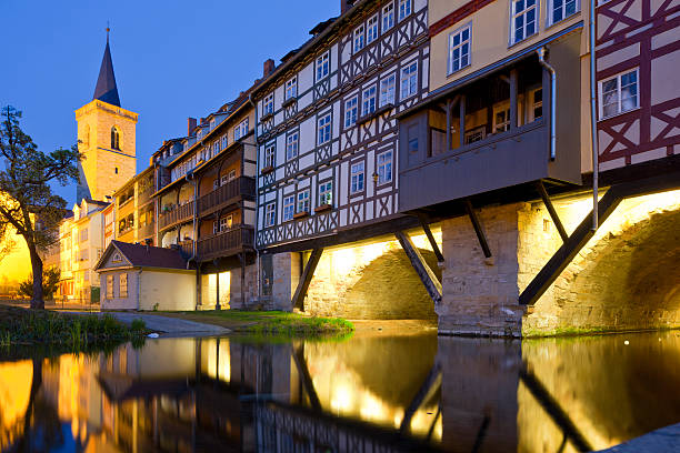 erfurt, krämerbrücke - krämerbrücke foto e immagini stock