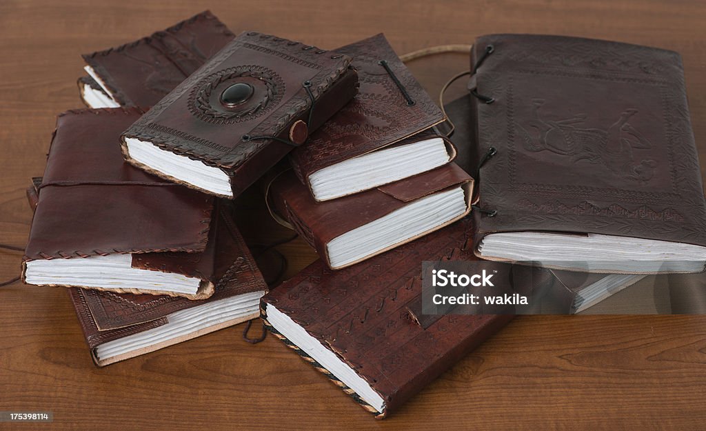brown leatherbooks diary and notebooks from indiary brown leatherbooks diary and notebooks from the german brand Indiary Leather Stock Photo