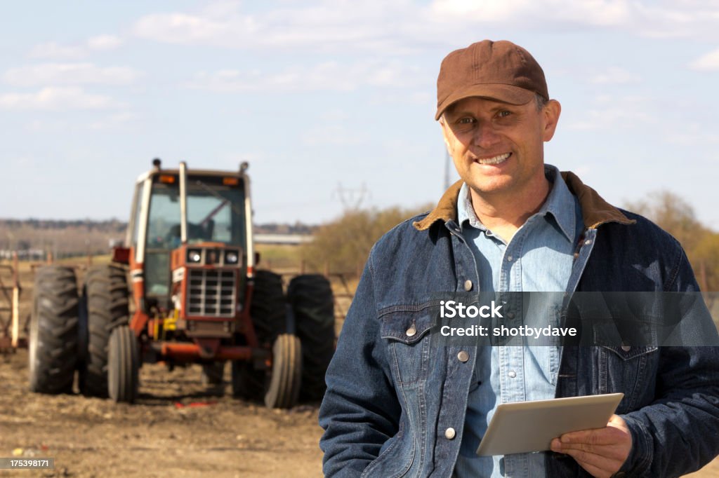 Agricultor e Tablet PC - Royalty-free Computador Pessoal Foto de stock