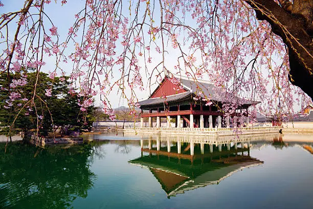 "Gyeonghoeru Pavilion in Gyeongbokgung Palace,  Seoul, Korea"