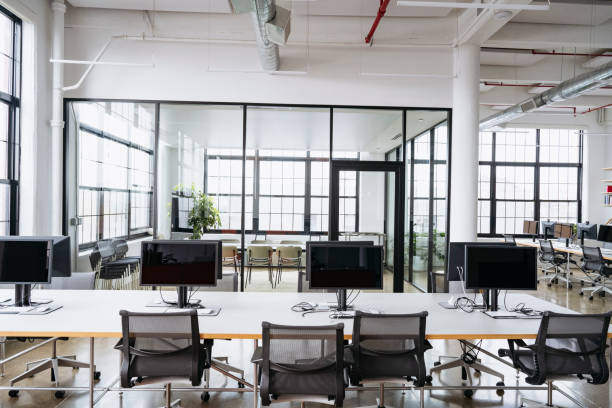 istock Work stations and meeting room in modern office 1753982529