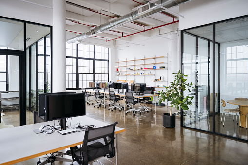 Workplace Spacious Spacious Modern Work Environment Stock Photo - Download Image Now ...