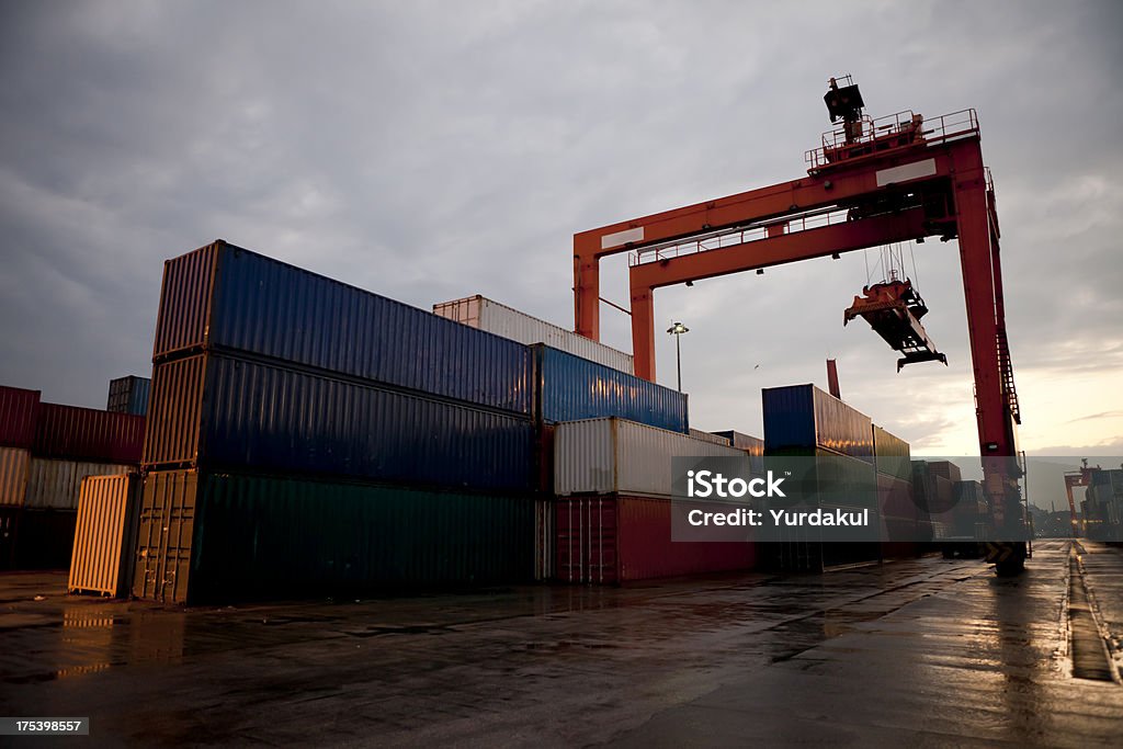 container yard an overhead crane working in a cargo container yardsimilar images: Blue Stock Photo