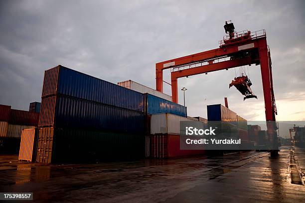 Container Yard Stock Photo - Download Image Now - Blue, Business, Cargo Container