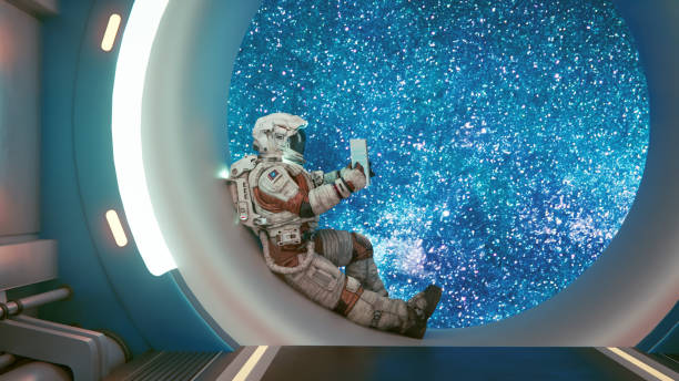 istock Astronaut Finds Comfort and Knowledge in a Spaceship Window Frame 1753990519