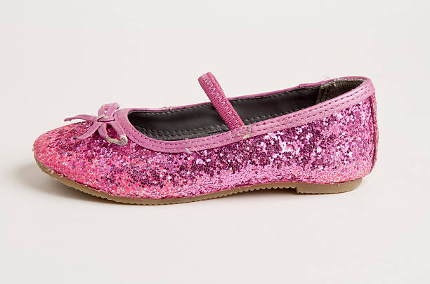 Pink Sparkle Glitter Shoe stock photo