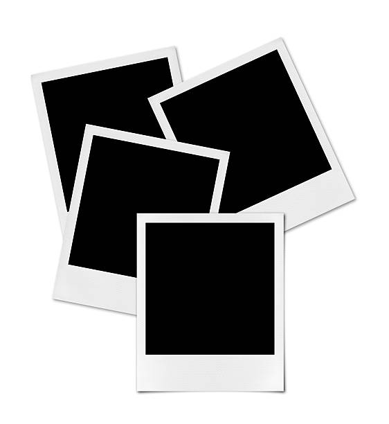 blanco polaroid (clipping path (borde de corte - fondo blanco fotos fotografías e imágenes de stock