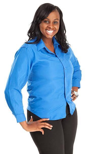 African American Businesswoman in Blue stock photo