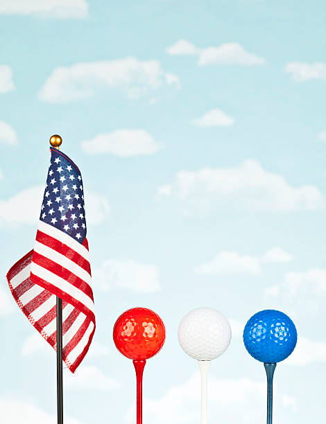 istock American Flag with Red, White and Blue Golf Balls 175399440