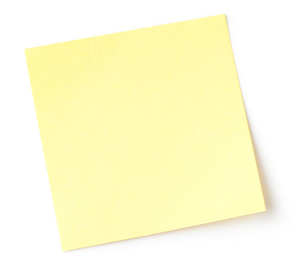 nota en blanco - adhesive note note pad paper yellow fotografías e imágenes de stock