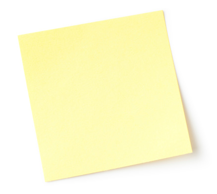 Colorful sticky notes on white background with copy space