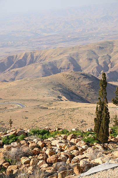 Mount Nebo "View from the Mount Nebo, Moses burial place. Palestina lanscape" mount nebo jordan stock pictures, royalty-free photos & images