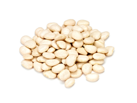Baby Lima Beans on White Background